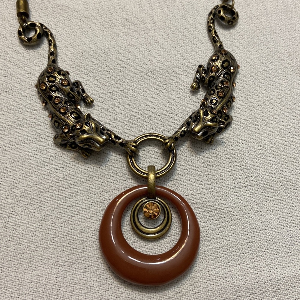 Cheetah, Leopard,Tiger- Beautifully Rhinestone Embellished Statement Necklace!
